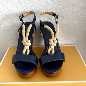 Michael Kors Wedge Navy Blue shoes